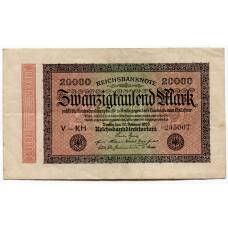 Банкнота 20000 марок 1923 года Германия