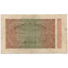 Банкнота 20000 марок 1923 года Германия (вид 2)