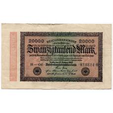 Банкнота 20000 марок 1923 года Германия