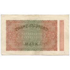 Банкнота 20000 марок 1923 года Германия (вид 2)
