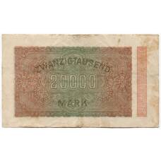 Банкнота 20000 марок 1923 года Германия (вид 2)