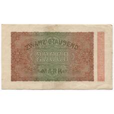 Банкнота 20000 марок 1923 года Германия (вид 2)