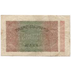 Банкнота 20000 марок 1923 года Германия (вид 2)
