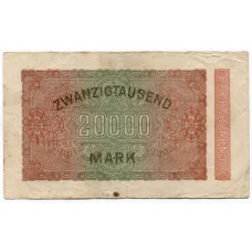 Банкнота 20000 марок 1923 года Германия (вид 2)