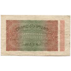 Банкнота 20000 марок 1923 года Германия (вид 2)