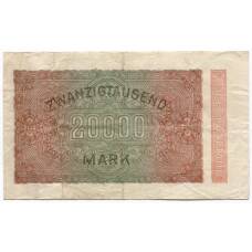 Банкнота 20000 марок 1923 года Германия (вид 2)