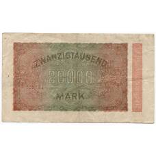 Банкнота 20000 марок 1923 года Германия (вид 2)