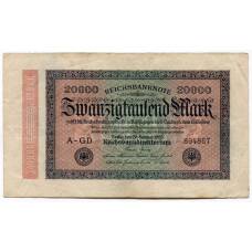 Банкнота 20000 марок 1923 года Германия