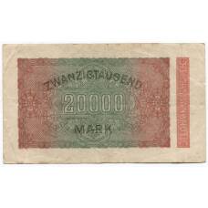 Банкнота 20000 марок 1923 года Германия (вид 2)