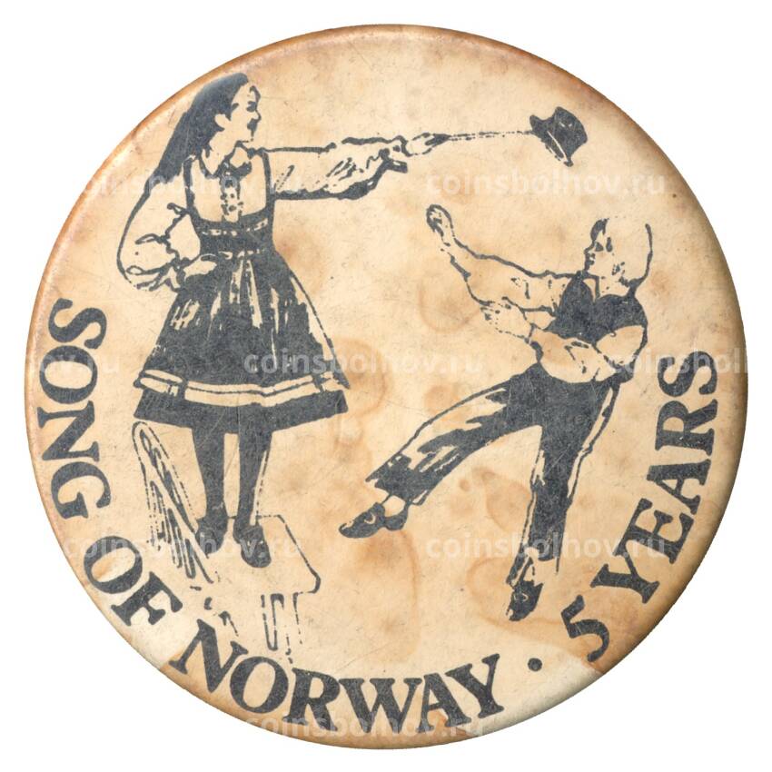 Значок Музыкальный фестиваль — Песни Норвегии  — 5 лет