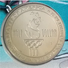 Монета 1/2 доллара (50 центов) 1996 года S США «XXVI летние Олимпийские Игры в Атланте 1996 — Плавание» (в подарочном буклете) (реверс)
