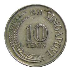 Монета 10 центов 1971 года Сингапур (аверс)