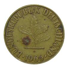 Монета 10 пфеннигов 1966 года F Германия (аверс)