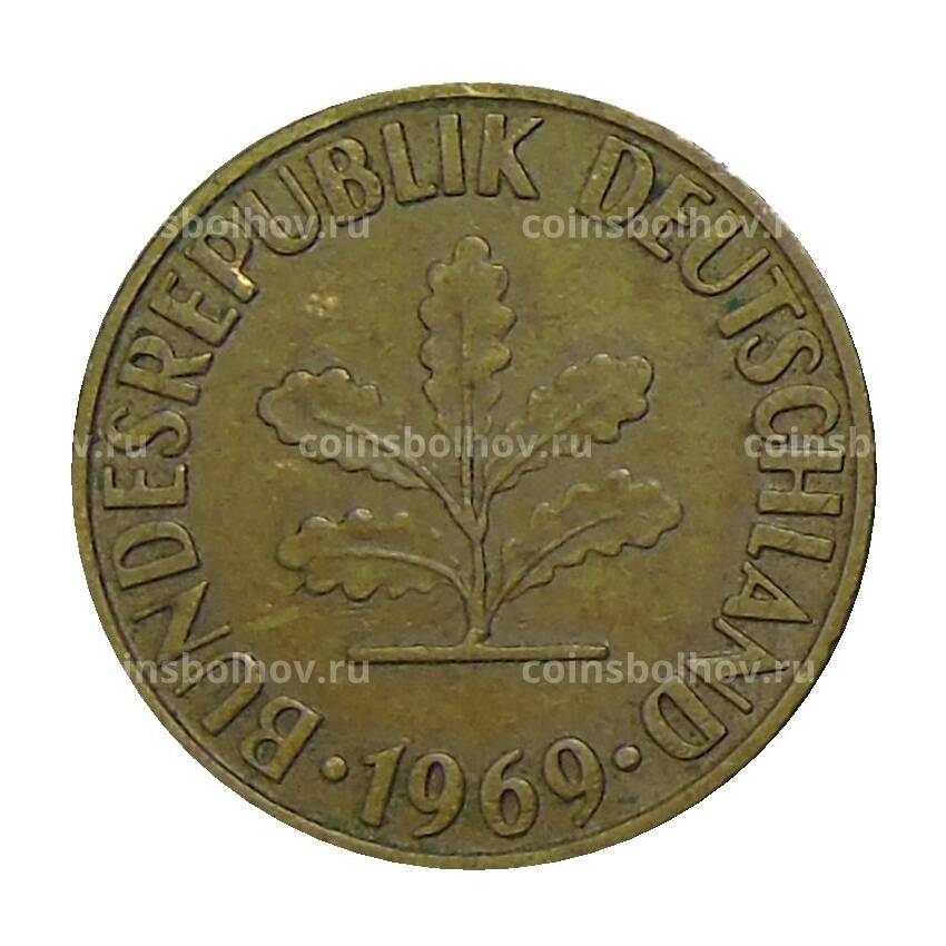 Монета 10 пфеннигов 1969 года G Германия