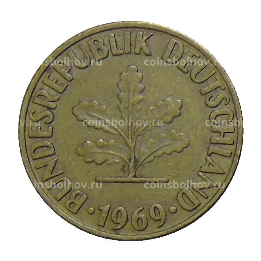 Монета 10 пфеннигов 1969 года G Германия