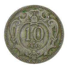 Монета 10 геллеров 1894 года Австрия (аверс)