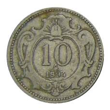 Монета 10 геллеров 1894 года Австрия (аверс)
