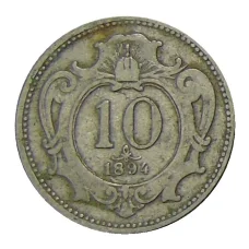 Монета 10 геллеров 1894 года Австрия (аверс)