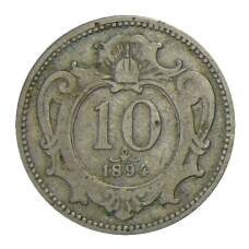 Монета 10 геллеров 1894 года Австрия (аверс)