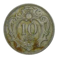 Монета 10 геллеров 1895 года Австрия (аверс)