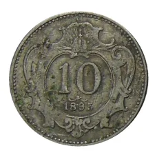 Монета 10 геллеров 1895 года Австрия (аверс)