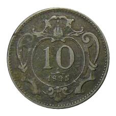 Монета 10 геллеров 1895 года Австрия (аверс)
