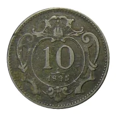 Монета 10 геллеров 1895 года Австрия (аверс)