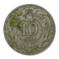 Монета 10 геллеров 1895 года Австрия (аверс)
