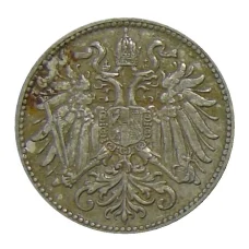 Монета 10 геллеров 1909 года Австрия (реверс)