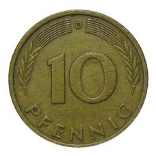 Монета 10 пфеннигов 1972 года D Германия (реверс)