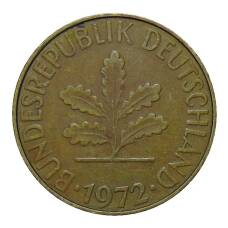 Монета 10 пфеннигов 1972 года F Германия (аверс)