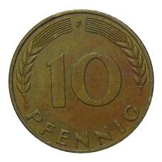 Монета 10 пфеннигов 1972 года F Германия (реверс)