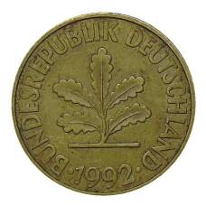 Монета 10 пфеннигов 1992 года D Германия (аверс)