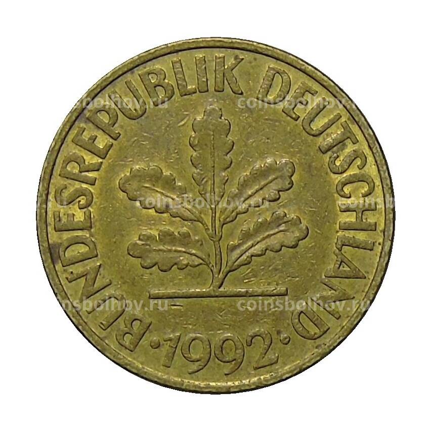 Монета 10 пфеннигов 1992 года D Германия
