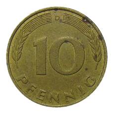Монета 10 пфеннигов 1992 года D Германия (реверс)