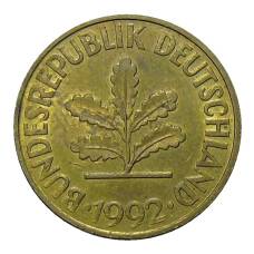 Монета 10 пфеннигов 1992 года D Германия (аверс)