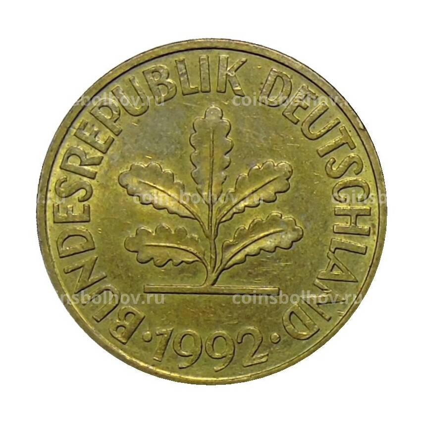 Монета 10 пфеннигов 1992 года D Германия