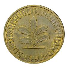 Монета 10 пфеннигов 1992 года D Германия (аверс)