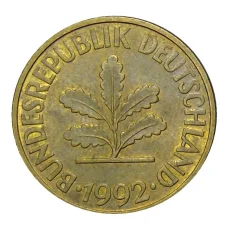 Монета 10 пфеннигов 1992 года D Германия (аверс)
