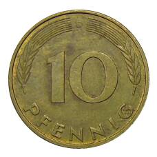 Монета 10 пфеннигов 1992 года D Германия (реверс)