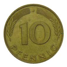 Монета 10 пфеннигов 1992 года J Германия (реверс)