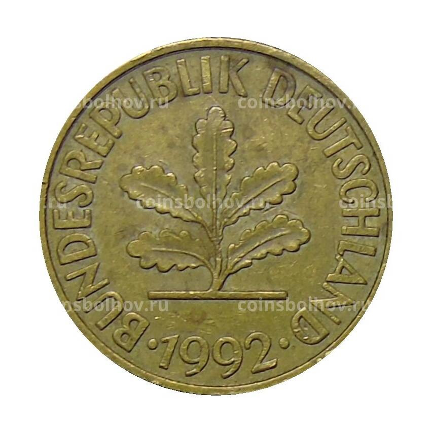 Монета 10 пфеннигов 1992 года J Германия