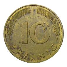 Монета 10 пфеннигов 1992 года F Германия (реверс)