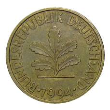 Монета 10 пфеннигов 1994 года F Германия (аверс)