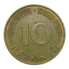 Монета 10 пфеннигов 1994 года F Германия (реверс)