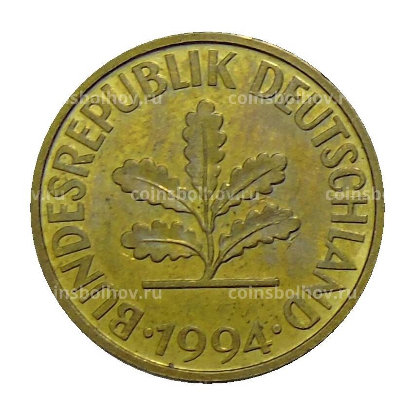 Монета 10 пфеннигов 1994 года F Германия