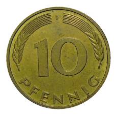 Монета 10 пфеннигов 1994 года F Германия (реверс)