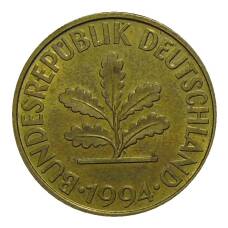 Монета 10 пфеннигов 1994 года F Германия (аверс)