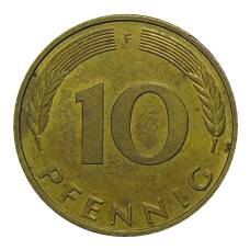 Монета 10 пфеннигов 1994 года F Германия (реверс)