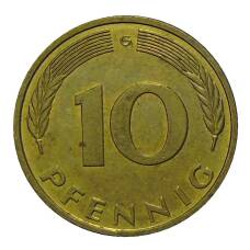 Монета 10 пфеннигов 1994 года G Германия (реверс)